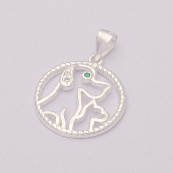 Colgante perritos en 1,5 gramos de plata italiana 925 Brilho