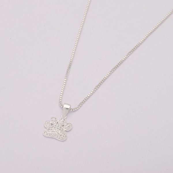 Conjunto collar y colgante patita de perrito en 4,54gr Brilho