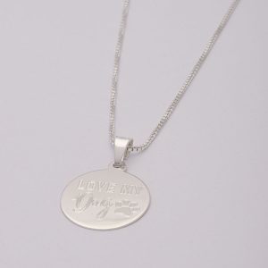 Conjunto collar y colgante love my dog de 5,84gramos Brilho