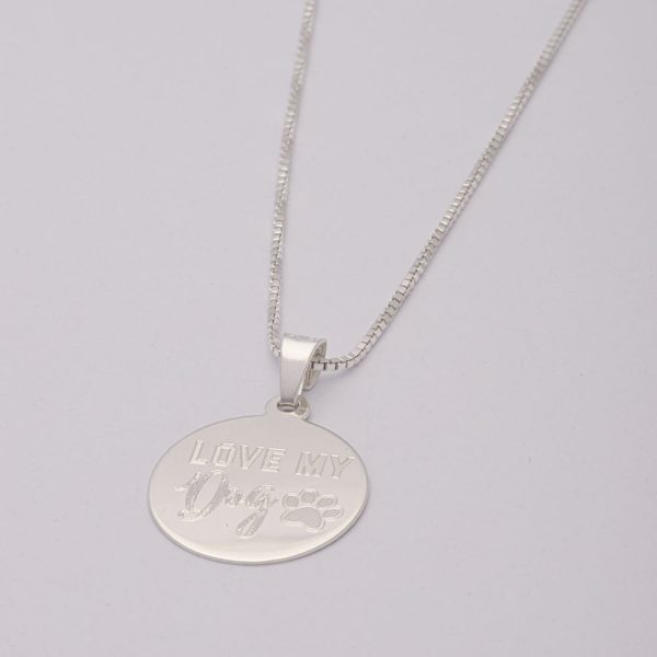 Conjunto collar y colgante love my dog de 5,84gramos Brilho