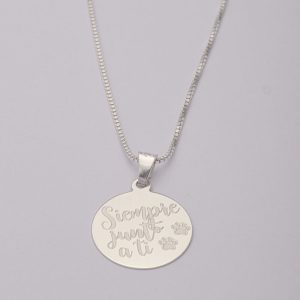 Conjunto collar y colgante de 5,8gr Brilho