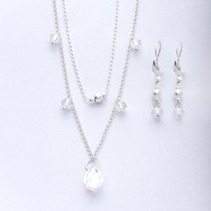 Conjunto collar lagrima swarovski y aros aretes Brilho