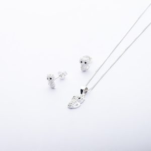Conjunto gatitos dije y aros topo micro circones Brilho