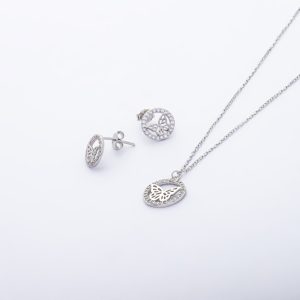 Conjunto dije congalte mariposa y micro circones Brilho