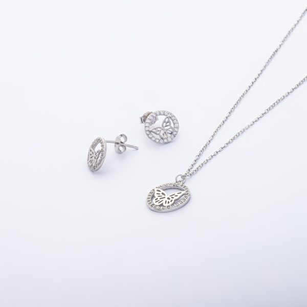 Conjunto dije congalte mariposa y micro circones Brilho
