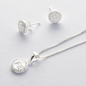 Conjunto dije y aros plata italiana 925 de 3gr Brilho