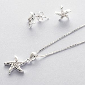 Conjunto dije colgante estrella de mar 2,98gr Brilho