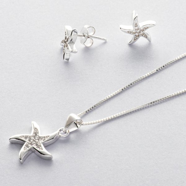 Conjunto dije colgante estrella de mar 2,98gr Brilho