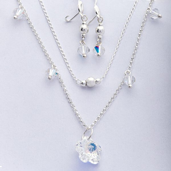 Conjunto collar y aretes swarovski Brilho