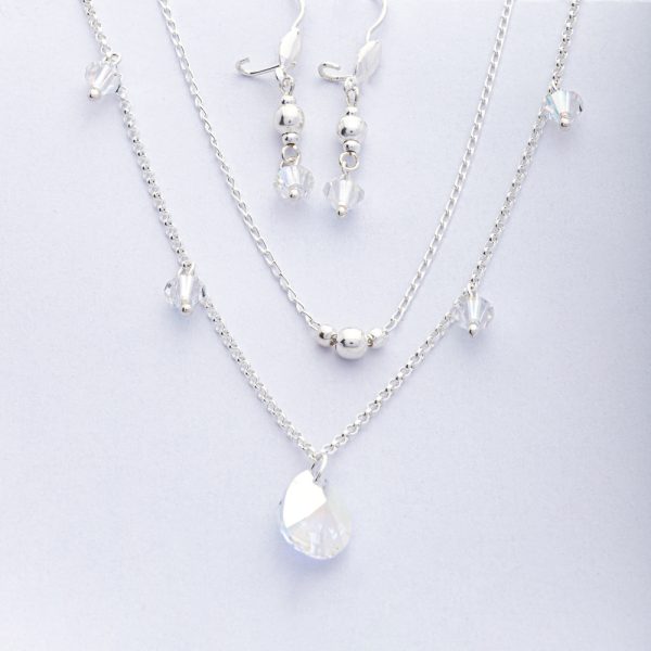Conjunto collar doble y piedras swarovski Brilho
