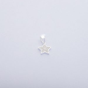 Dije colgante estrellita y circones blancos en 0,7gr Brilho