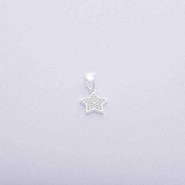 Dije colgante estrellita y circones blancos en 0,7gr Brilho