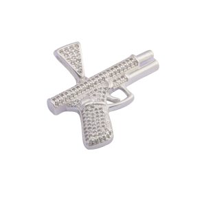 Dije colgante pistola glock gangster de 7,1gr Brilho