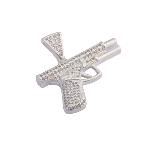Dije colgante pistola glock gangster de 7,1gr Brilho