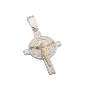 Dije colgante jesús en la cruz con oro de 5,7gr Brilho