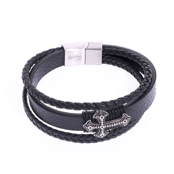 Pulsera acero quirúrgico 316 diseño Cruz Celta Brilho.