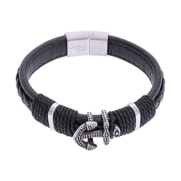 Pulsera ancla de barco envejecida acero Brilho.