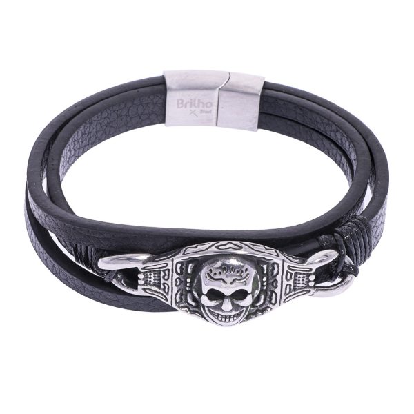 Pulsera diseño calavera en acero 316 Brilho.