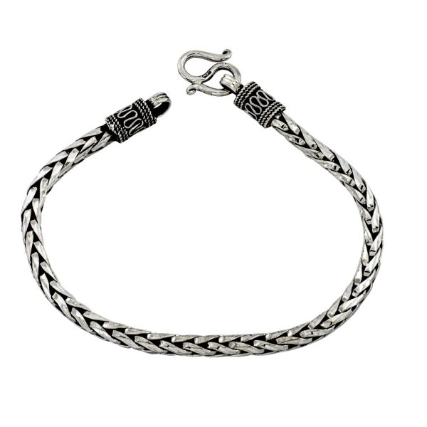 Pulsera envejecida trenzado plata italiana 925 de 22,8 gr Brilho