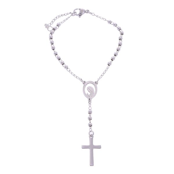 Pulsera denario religioso acero quirúrgico 316 Brilho