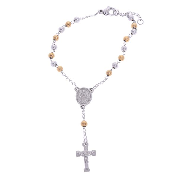 Pulsera denario virgen maría con valines oro gold filled
