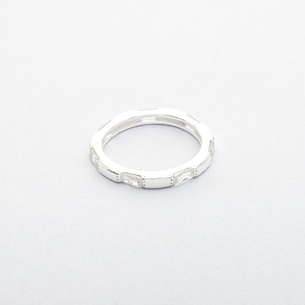 Anillo de Plata Italiana 925. Circones Restangulares. Tallas Variadas. SKU:PAN1020014#107 Brilho.