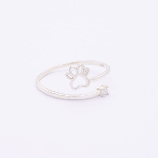 Anillo Ajustable. Plata Italiana 925. Peso Desde: 0,8 a 1,8 Gramos. Circones de Colores. Diseño Mano de Perrito con Circón de Color. Tallas Variadas. SKU: PAN9120005-AX7 Brilho.