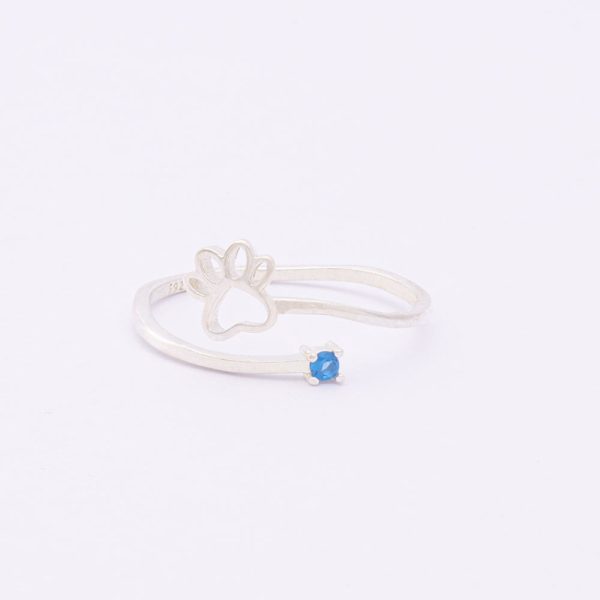 Anillo Ajustable. Plata Italiana 925. Peso Desde: 0,8 a 1,8 Gramos. Circones de Colores. Diseño Mano de Perrito con Circón de Color. Tallas Variadas. SKU: PAN9120005-AX7 Brilho.