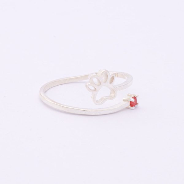 Anillo Ajustable. Plata Italiana 925. Peso Desde: 0,8 a 1,8 Gramos. Circones de Colores. Diseño Mano de Perrito con Circón de Color. Tallas Variadas. SKU: PAN9120005-AX7 Brilho.