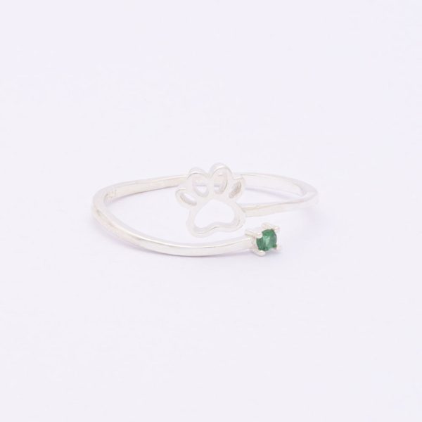 Anillo Ajustable. Plata Italiana 925. Peso Desde: 0,8 a 1,8 Gramos. Circones de Colores. Diseño Mano de Perrito con Circón de Color. Tallas Variadas. SKU: PAN9120005-AX7 Brilho.