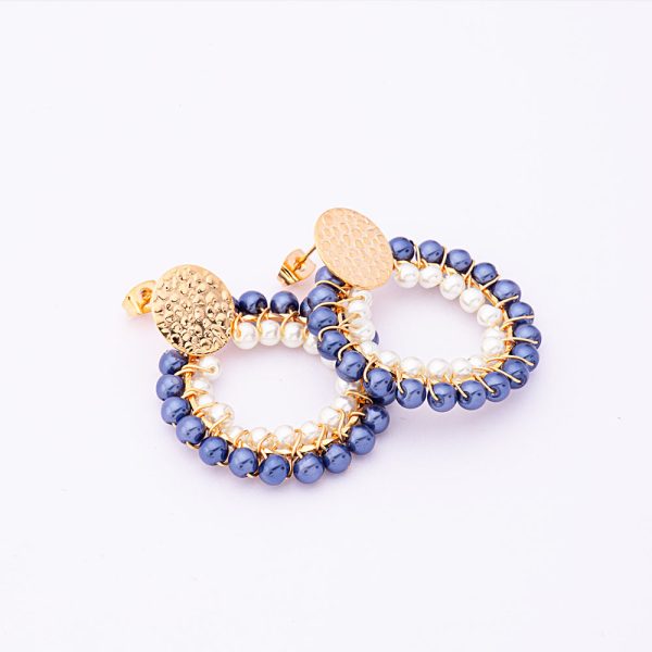 Aros Aretes. Enchape en Oro 18k. Perlas Ecológicas. En 3 Colores; ROSADO, AZUL MARINO Y CELESTE. SKU; AZUL MARINO: GAT0116596-5 | ROSADO: GAT0116596-6 | CELESTE: GAT0116596-7 Brilho.