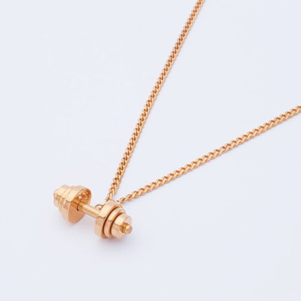 Collar de Pesas Acero Quirúrgico 316 Cadena Tejido Grumet Largo de Cadena 60cm. Color Dorado. SKU: AJU0120000 Brilho.