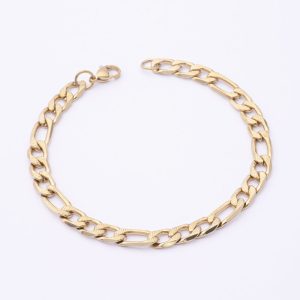 Pulsera Cartier Dorada. Acero Quirúgico 316. Baño en Oro 18k. Largo: 22cm. Ancho: 5mm. SKU: APU0210009 Brilho.