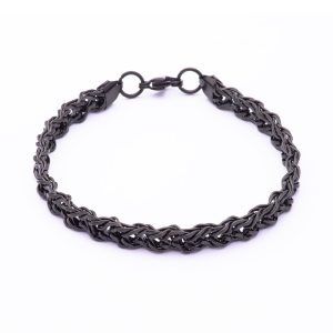 Pulsera Tejido Dogle Grumet. Acero Quirúrgico 316. Largo: 21cm. Ancho: 6mm. SKU: APU0210009-01 Brilho.
