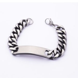 Pulsera Piocha en Acero Quirúrgico 316. Piocha Envejecida. Genero: Masculino. Largo: 22cm Ancho: 1,5cm SKU: APU0420000. Brilho.