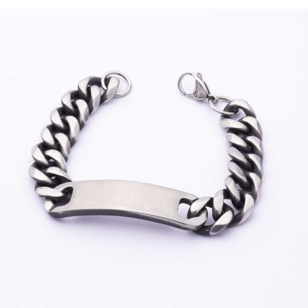 Pulsera Piocha en Acero Quirúrgico 316. Piocha Envejecida. Genero: Masculino. Largo: 22cm Ancho: 1,5cm SKU: APU0420000. Brilho.