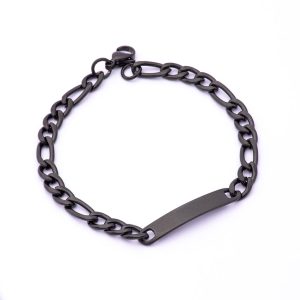 Pulsera Piocha Cartier 3x1. Acero Quirúrgico 316. Color: Negro. Largo: 17cm Ancho: 4mm SKU: APU0220053-01 Brilho