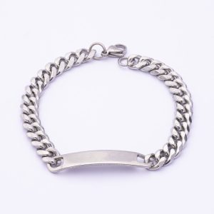 Pulsera Piocha en Acero Quirúrgico 316. Piocha Grumet. Largo: 22cm. Ancho: 8mm. SKU: APU0922002-02 Brilho.