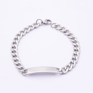 Pulsera Piocha en Acero Quirúrgico 316. Piocha Cubana. Genero: Masculino. Largo: 22cm. Ancho: 6Mm. SKU: APU0922002-01 Brilho.