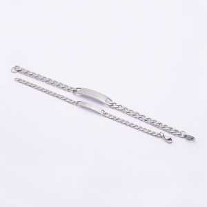 Pulseras Piochas doble. Acero Quirúrgico 316. Diseño Doble Largo Hombre 21cm. Largo Mujer 17cm. SKU: AAT0132011-X3U Brilho.