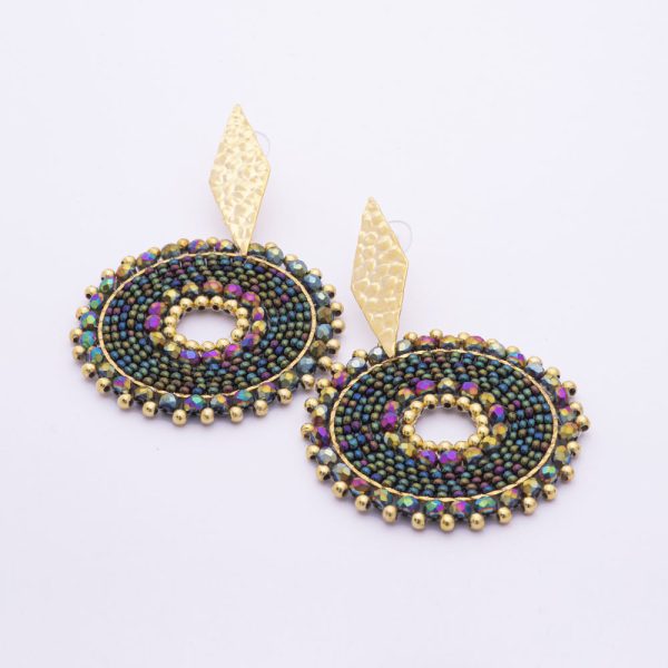 Aros aretes enchape en oro mostacilla Brilho