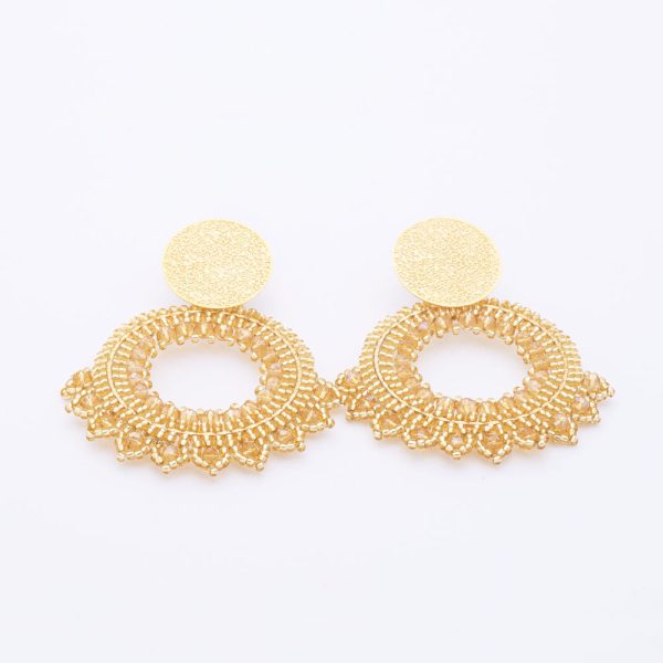 Aros aretes enchape en oro mostacilla Brilho - Imagen 7
